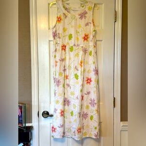 Pink and White Sleeveless Maxi Sundress